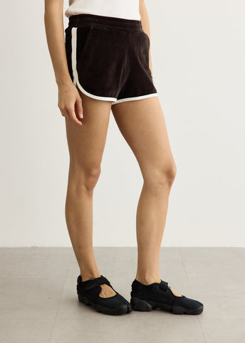 NY Crest Velour Track Shorts