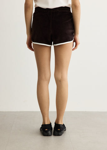 NY Crest Velour Track Shorts