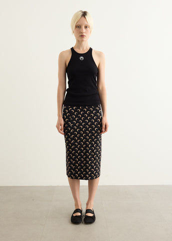 Moon Logo Ribbed Jersey Tank Top