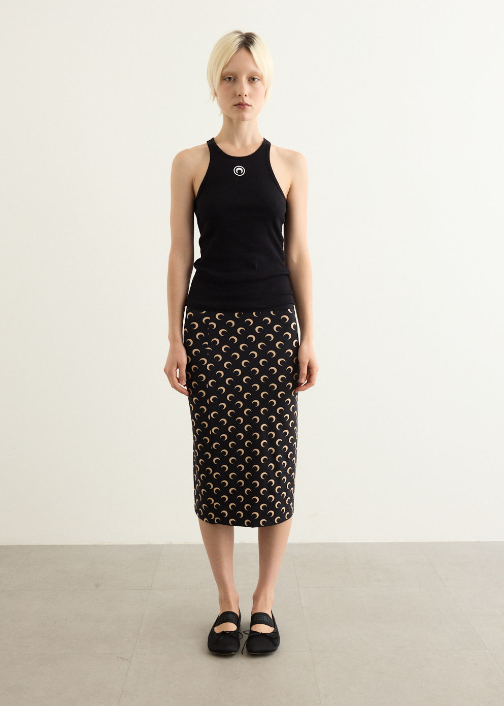 Moon Logo Ribbed Jersey Tank Top