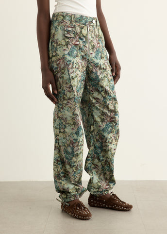 Printed Stretched Cotton Pants