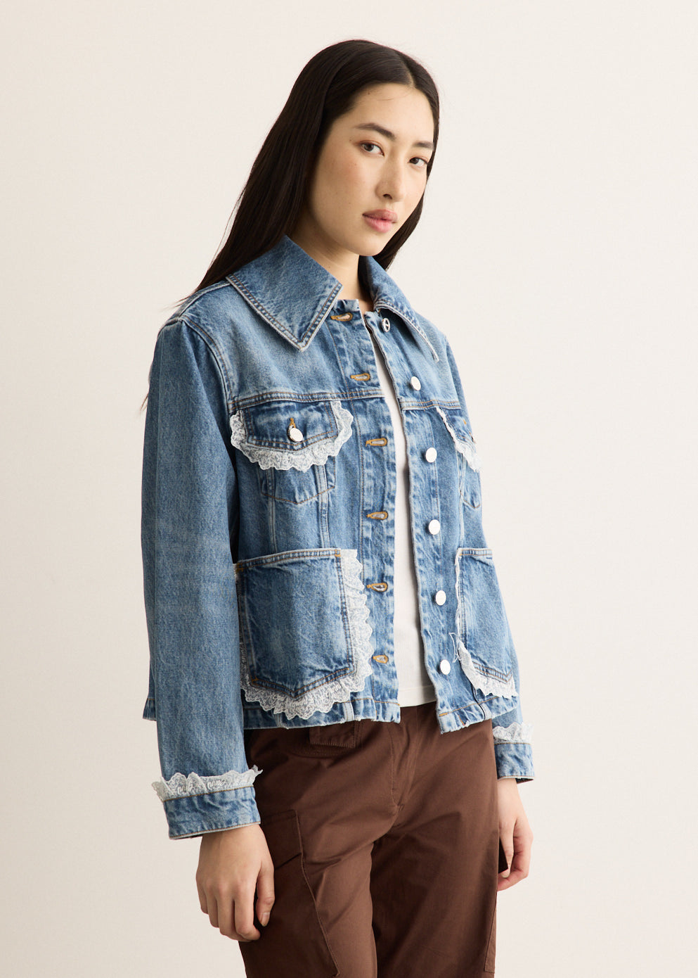 Rigid Denim Lace Jacket