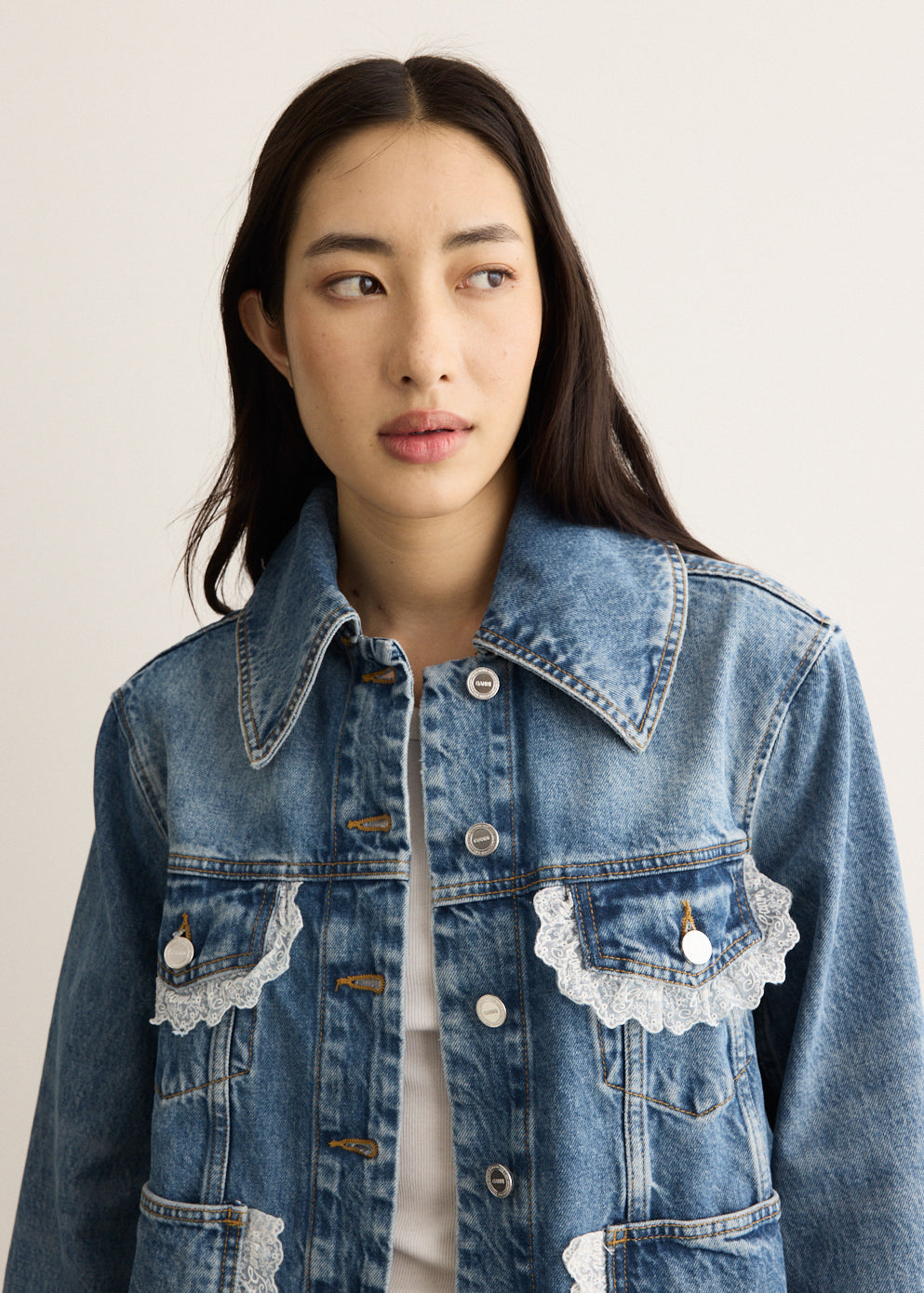 Rigid Denim Lace Jacket