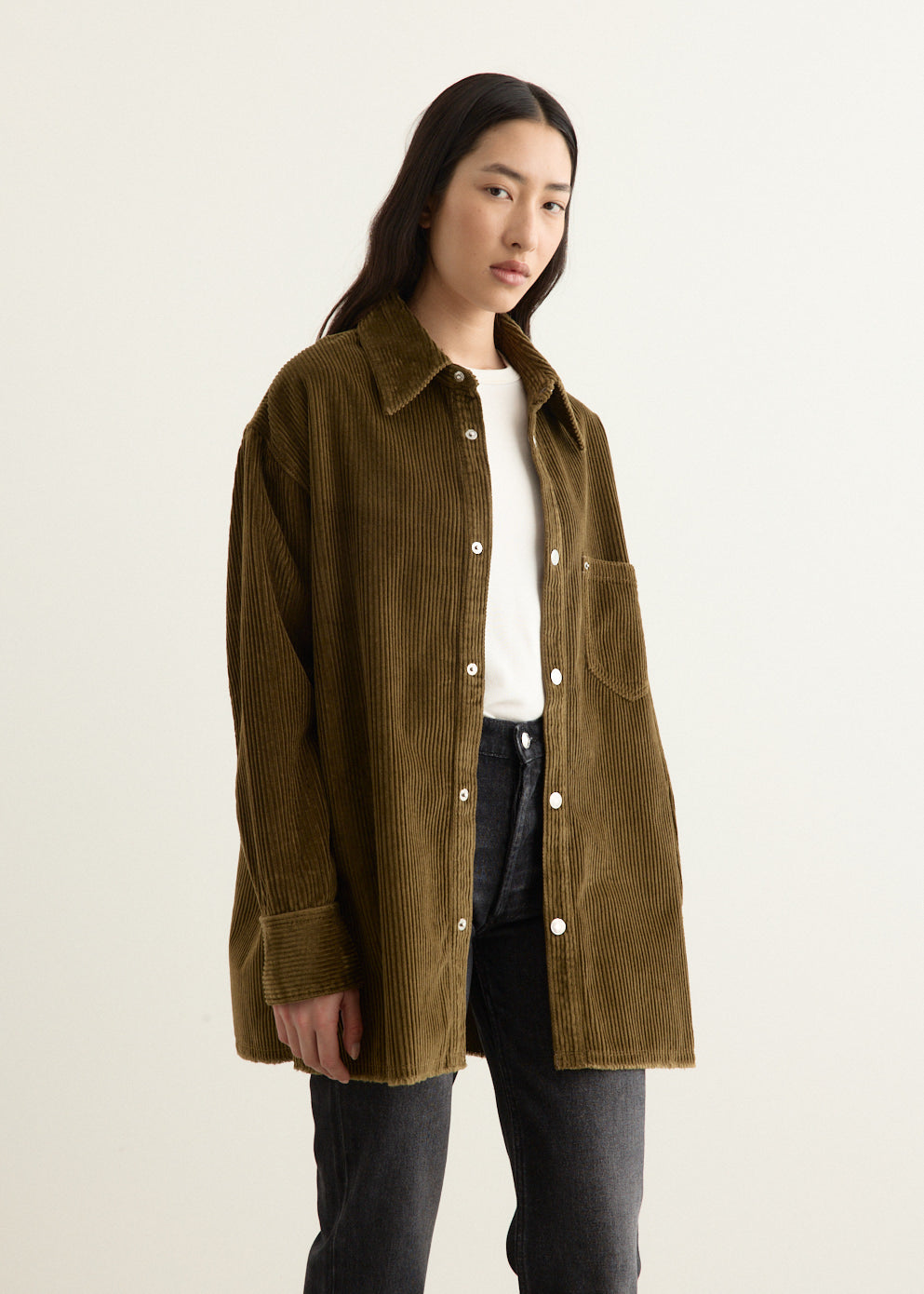 Corduroy Side Slit Overshirt