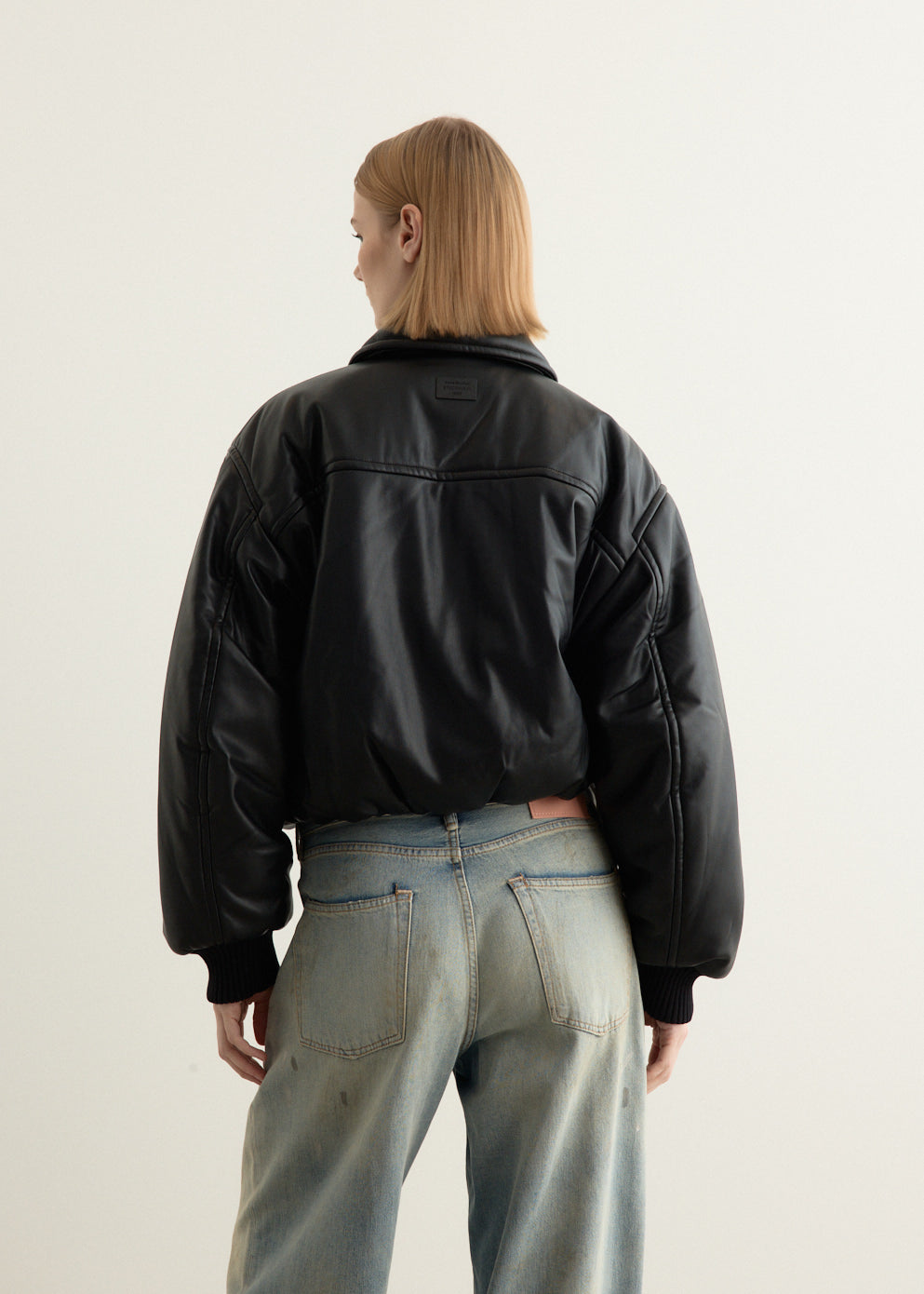 Faux Leather Bomber Jacket