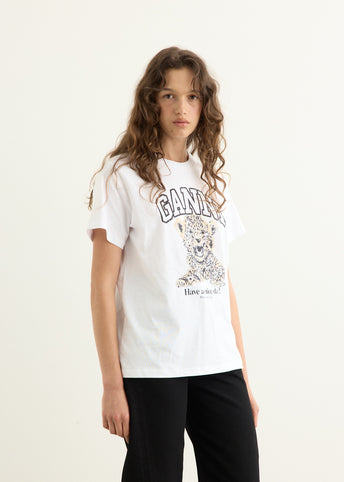 Basic Jersey Leopard Relaxed T-Shirt