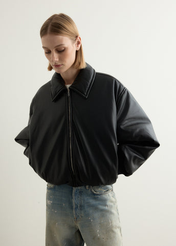 Faux Leather Bomber Jacket