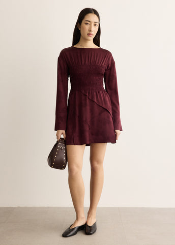 Fluid Satin Jacquard Patchwork Mini Dress