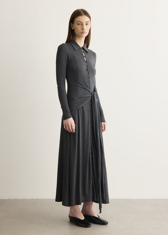 Long Sleeve Maxi Tie Dress