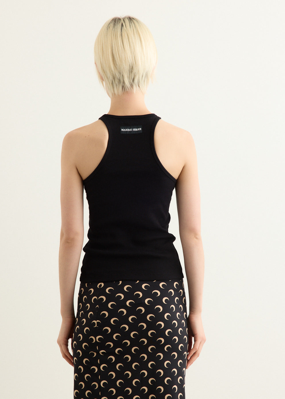 Moon Logo Ribbed Jersey Tank Top