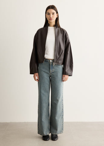 Cocoon Zip Leather Jacket