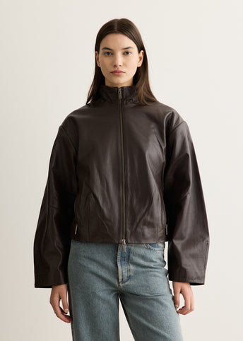 Cocoon Zip Leather Jacket