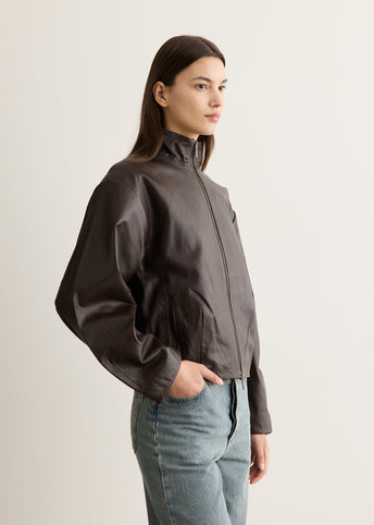 Cocoon Zip Leather Jacket