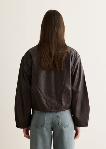 Cocoon Zip Leather Jacket