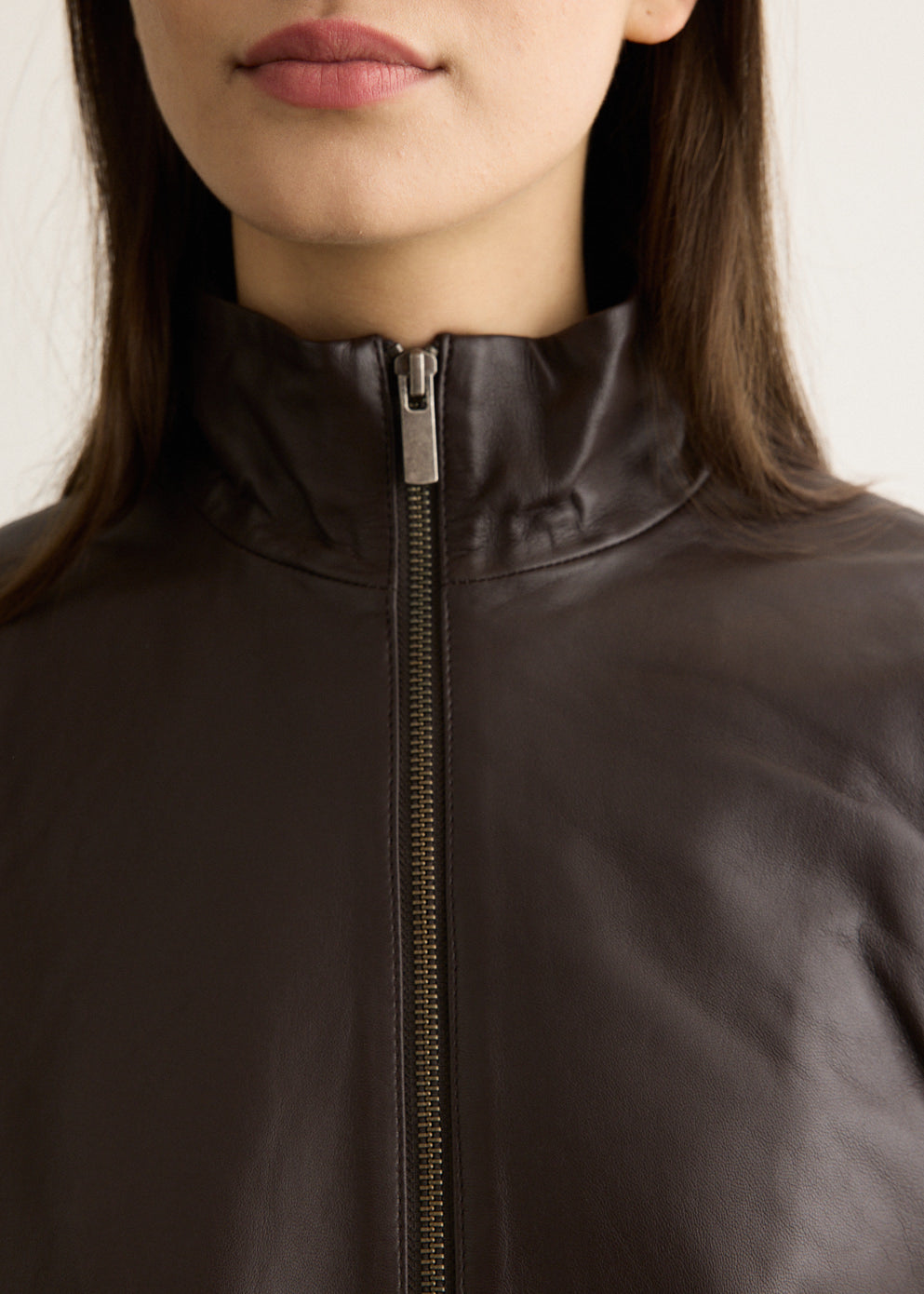 Cocoon Zip Leather Jacket