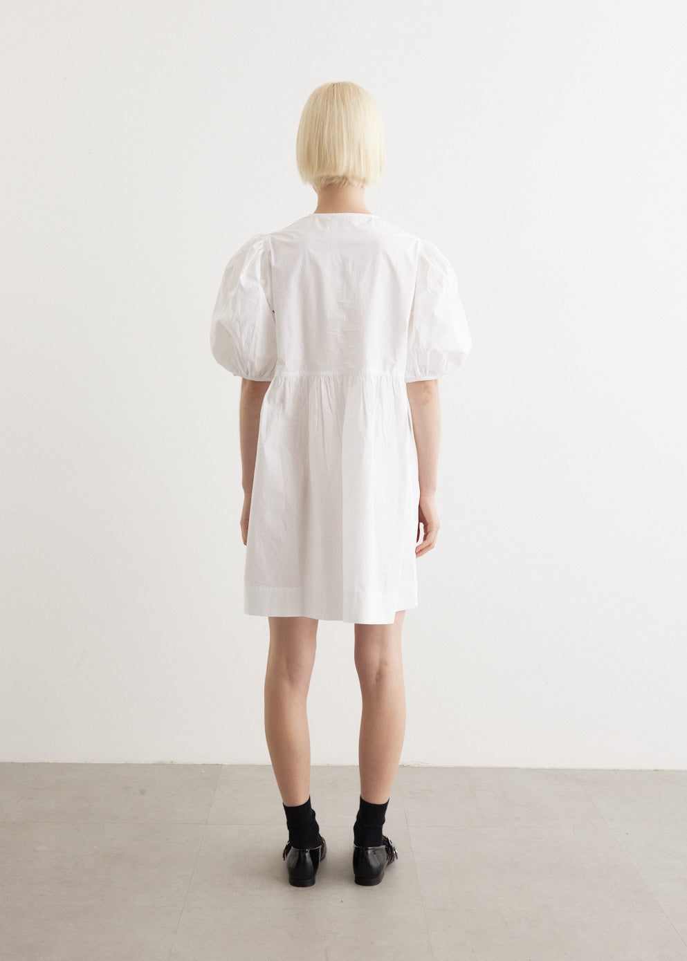 Cotton Poplin Tie String Mini Dress