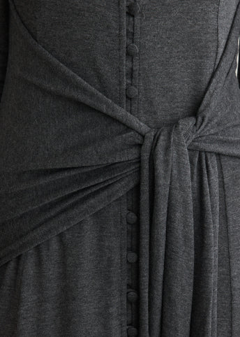 Long Sleeve Maxi Tie Dress
