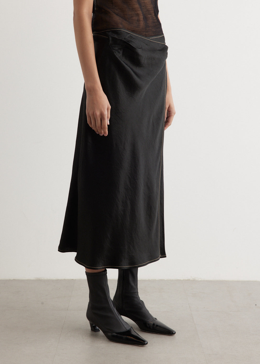 Iala Satin Wrap Skirt