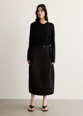 Canvas Pleat Cocoon Skirt