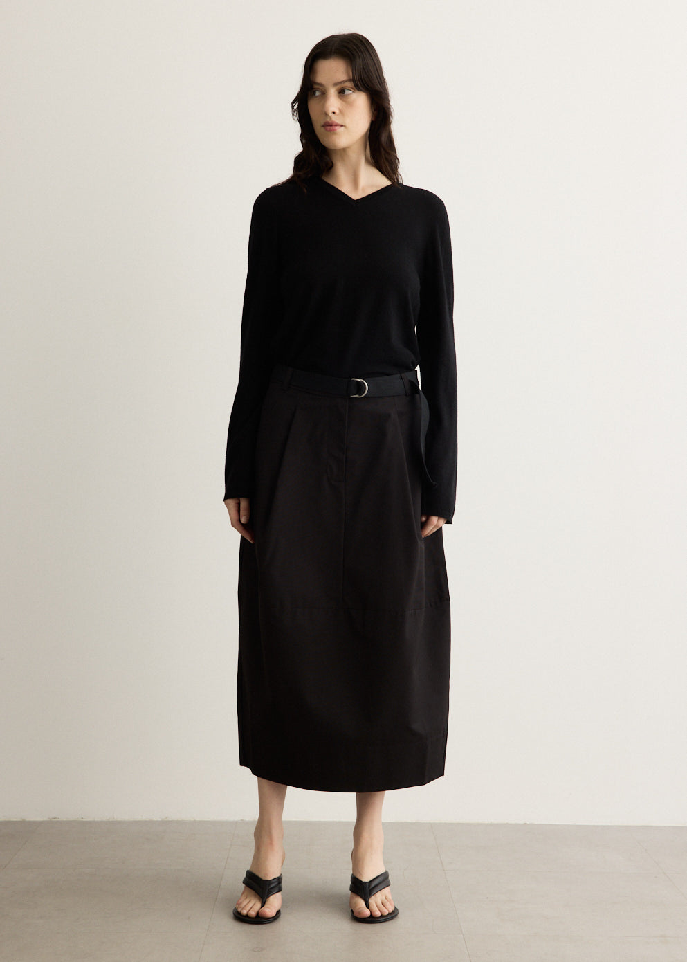 Canvas Pleat Cocoon Skirt