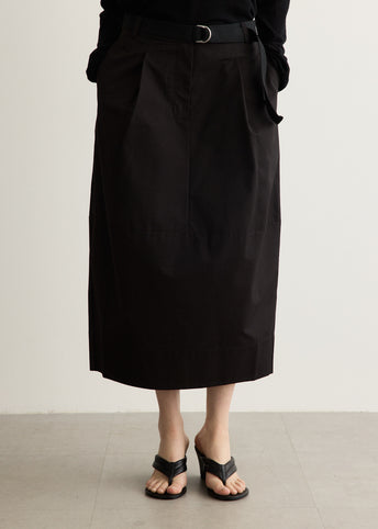Canvas Pleat Cocoon Skirt