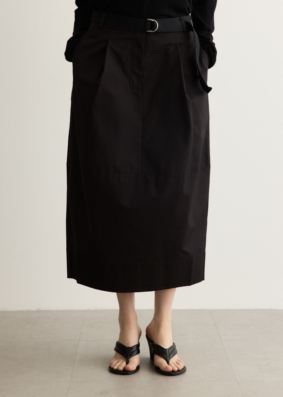 Canvas Pleat Cocoon Skirt
