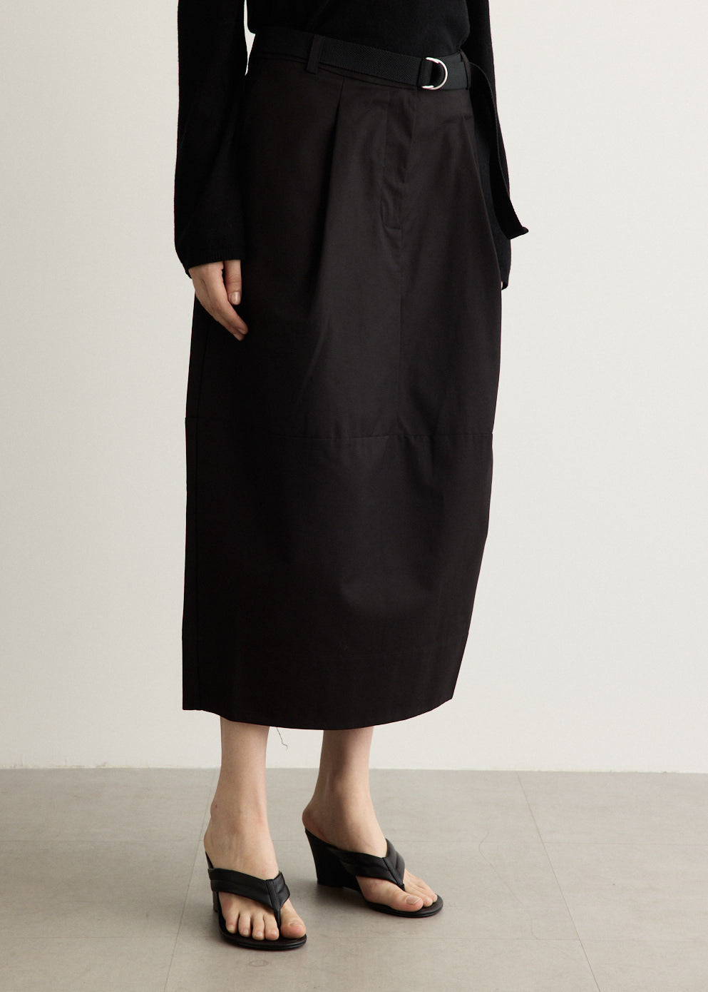 Canvas Pleat Cocoon Skirt