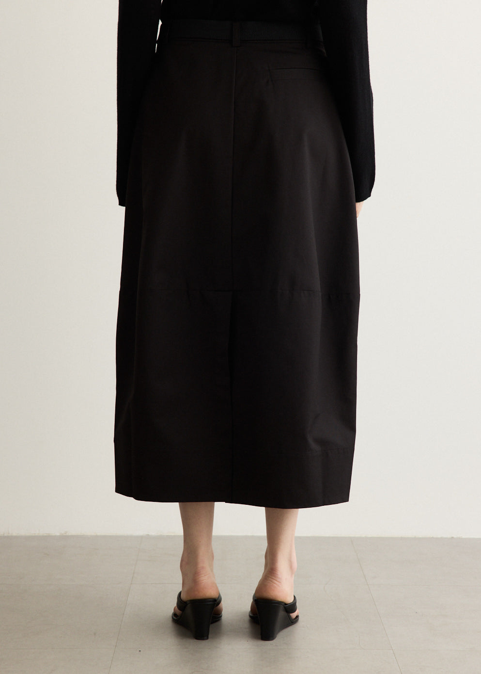 Canvas Pleat Cocoon Skirt