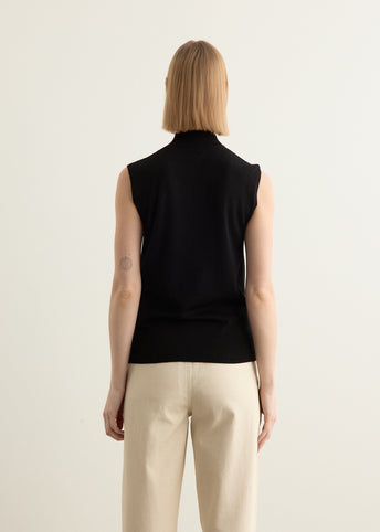 Sleeveless Fine Turtleneck