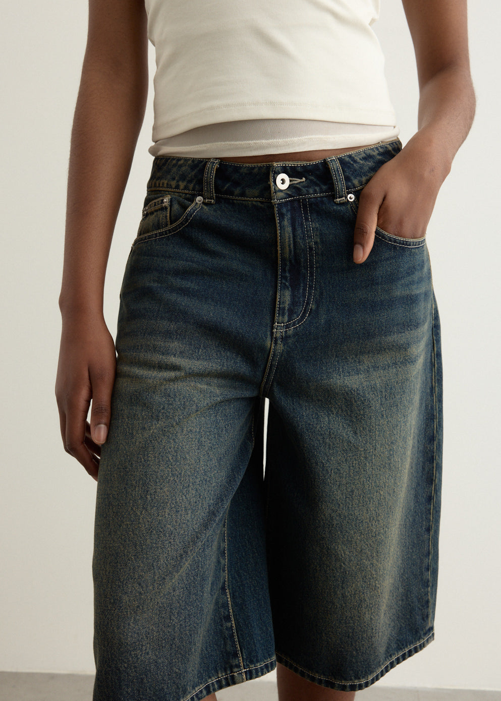 Viaduct Long Denim Short