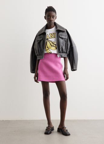 Twill Wool Suiting Mini Skirt