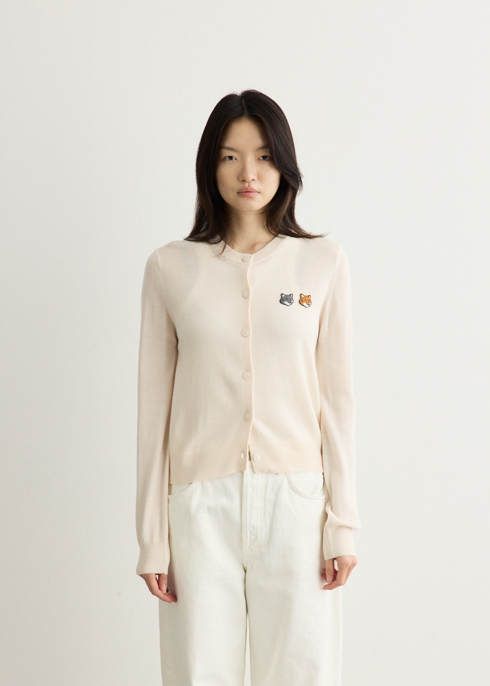 Double Bold Fox Head Regular Cardigan