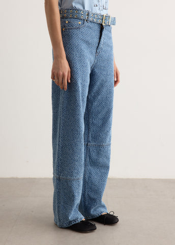 Fluffy Denim Izey Belt Jeans