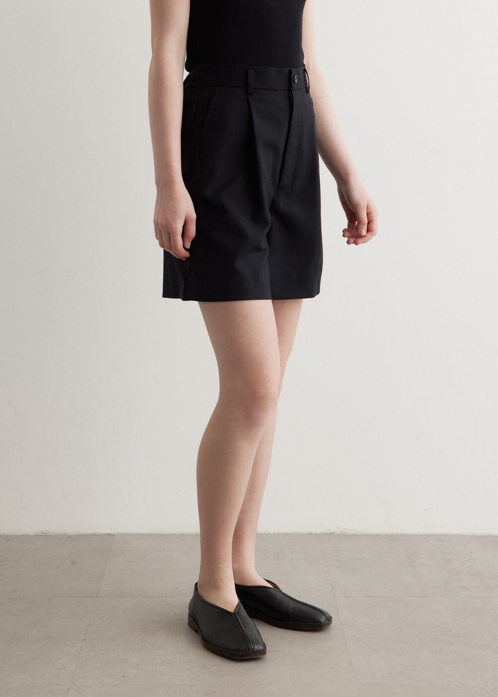 Wool Gabardine Shorts