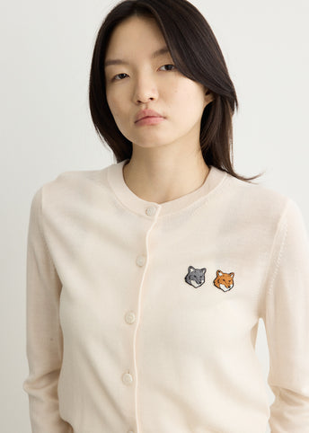Double Bold Fox Head Regular Cardigan