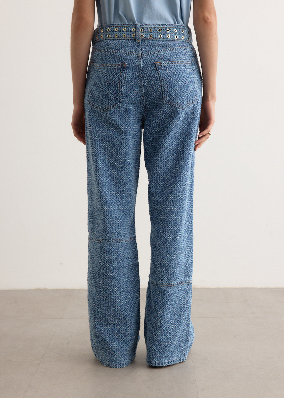 Fluffy Denim Izey Belt Jeans