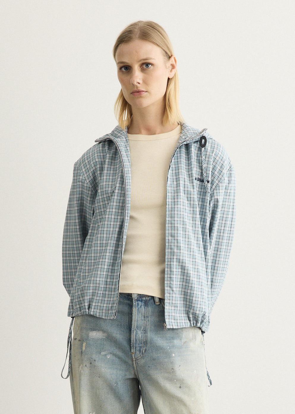 Hooded Check Jacket