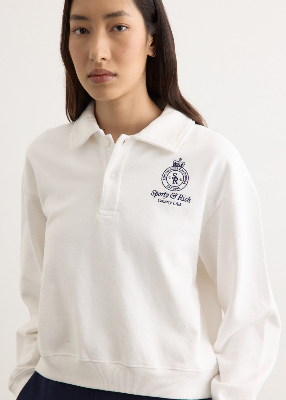 Crown Country Embroidered Cropped Polo