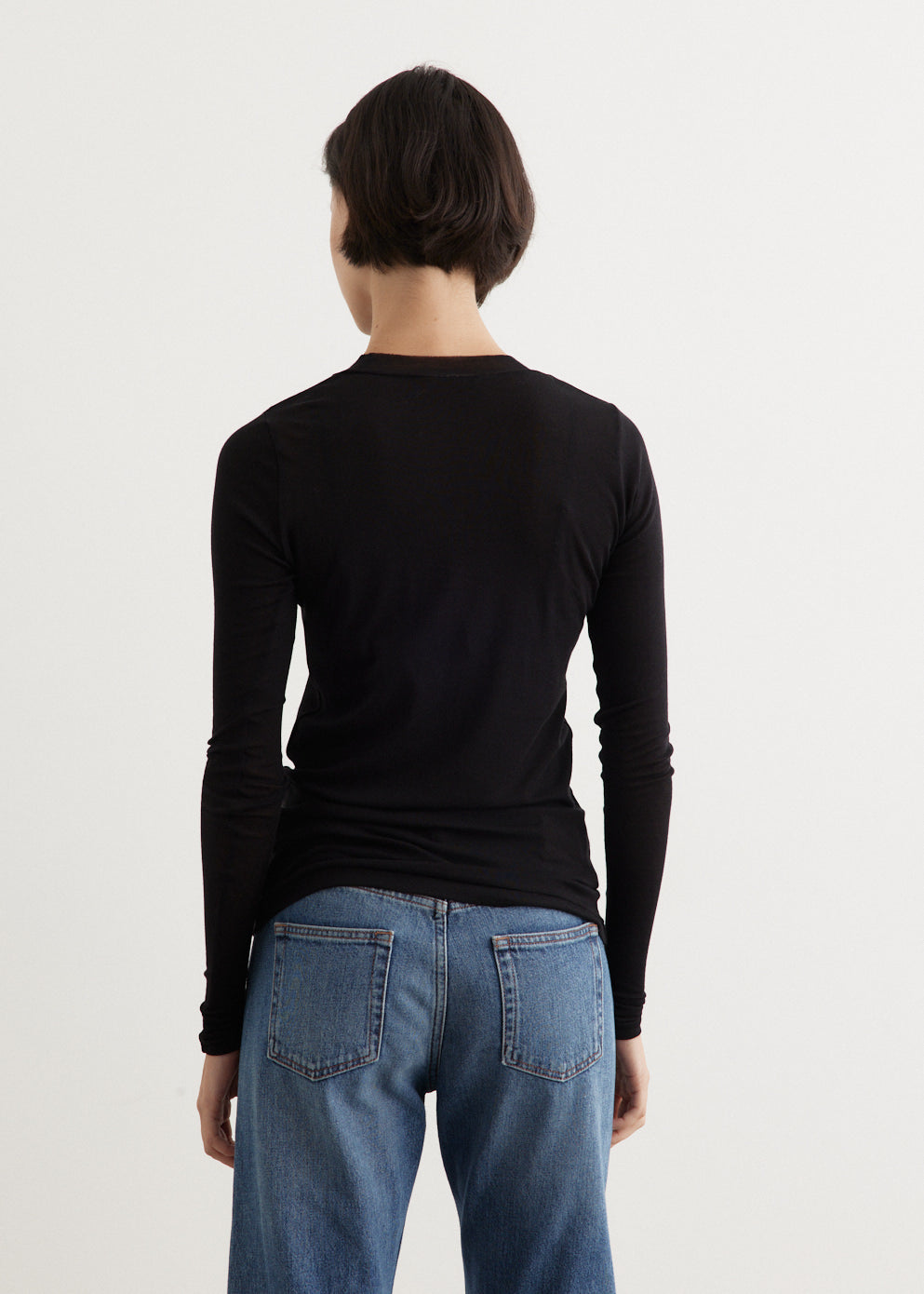 Super High Gauge Sheer Rib Long Sleeve T-Shirt