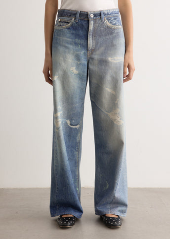 Full Cut Digital Print Denim Jeans