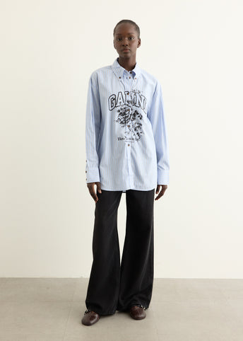 Stripe Cotton Oversized Shirt