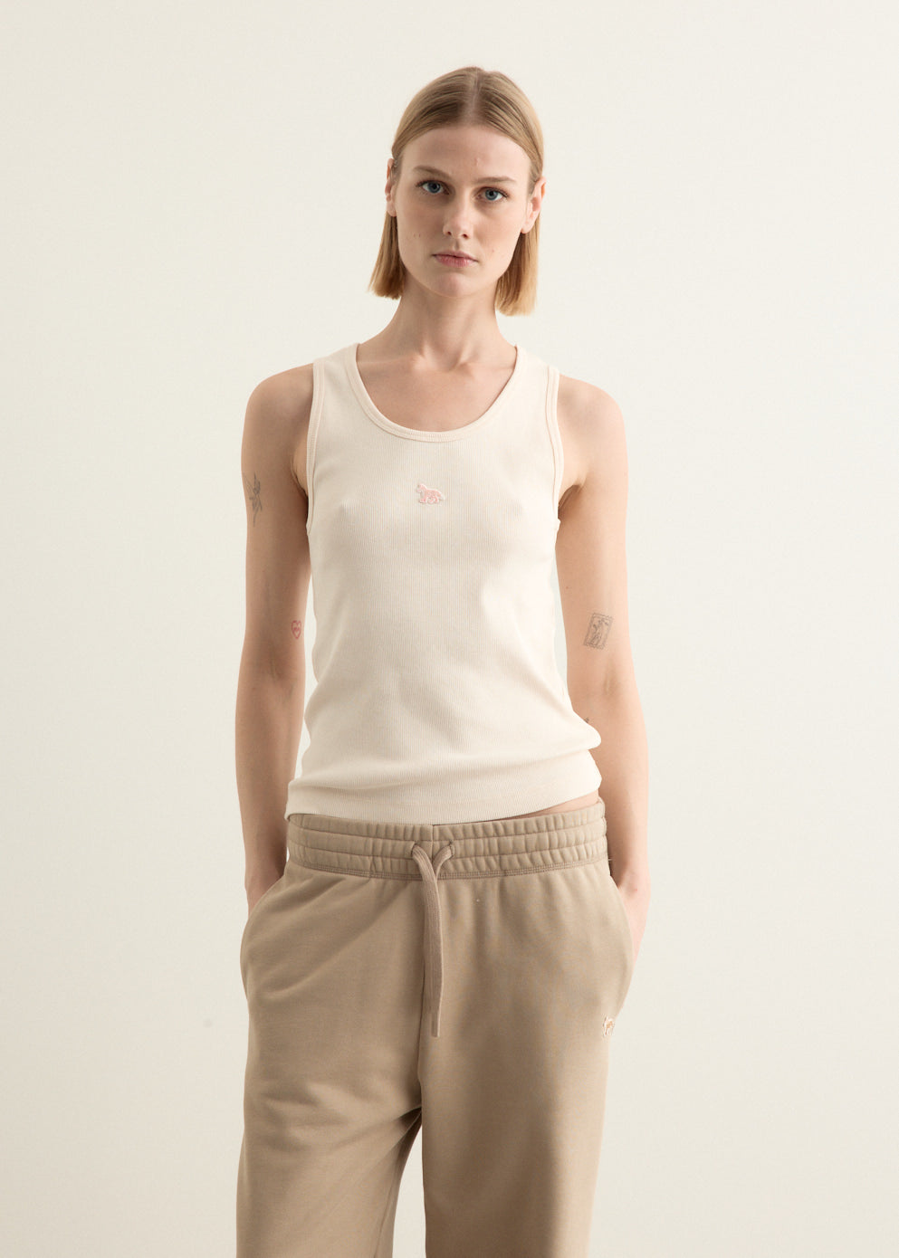 Tonal Baby Fox Ribbed Tank Top