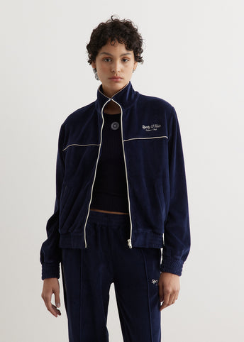 Script Velour Track Jacket