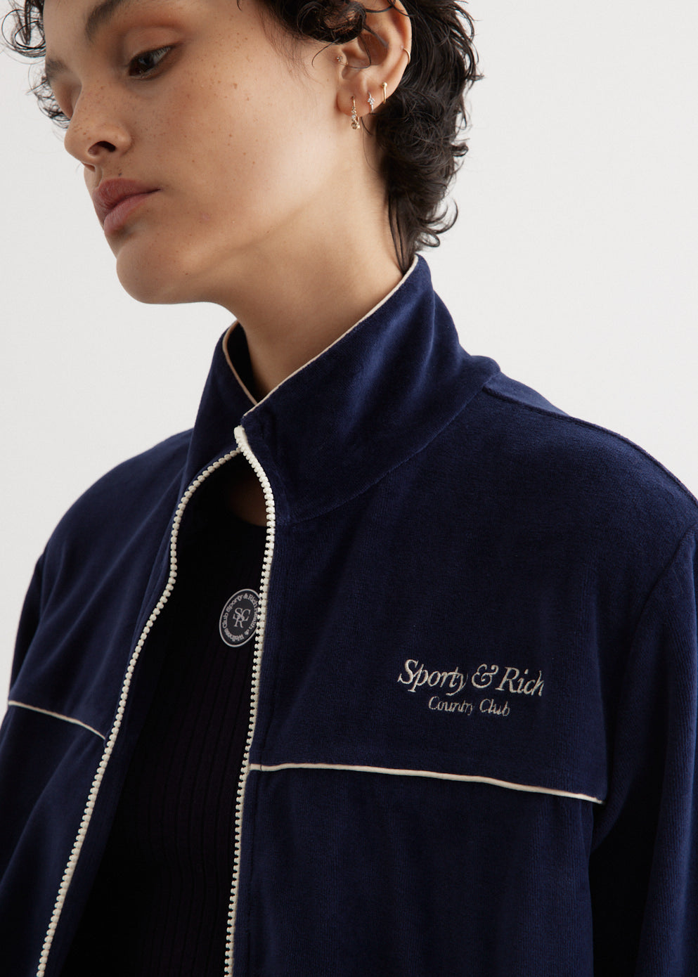 Script Velour Track Jacket