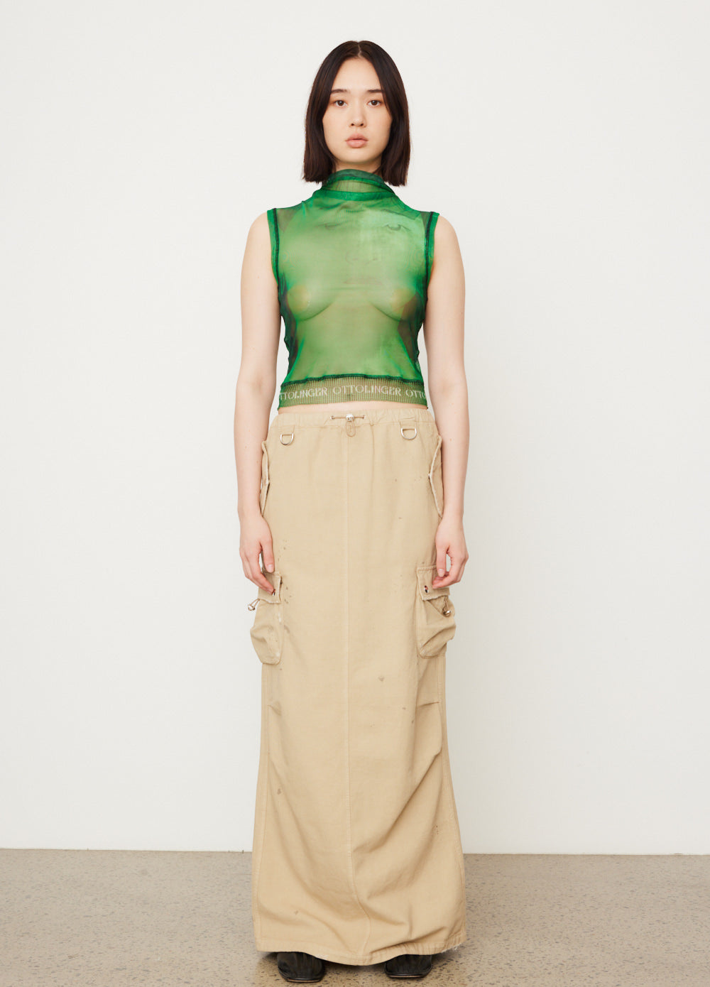 Canvas Cargo Maxi Skirt