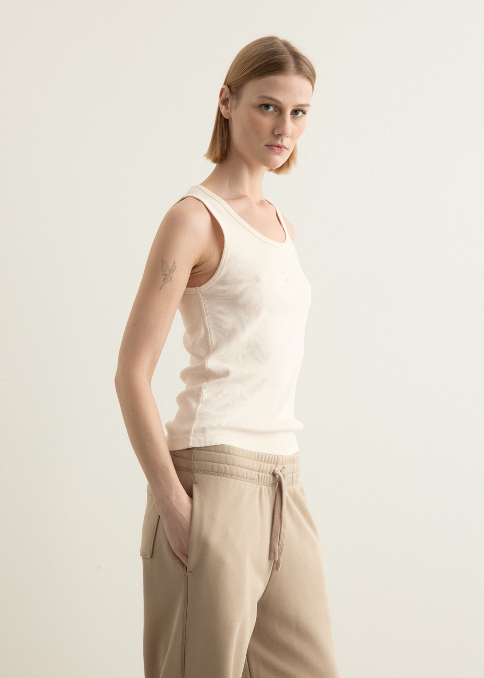 Tonal Baby Fox Ribbed Tank Top