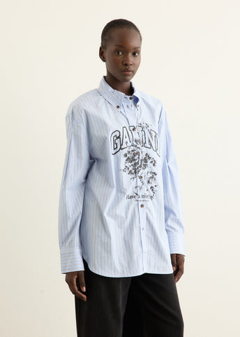 Stripe Cotton Oversized Shirt