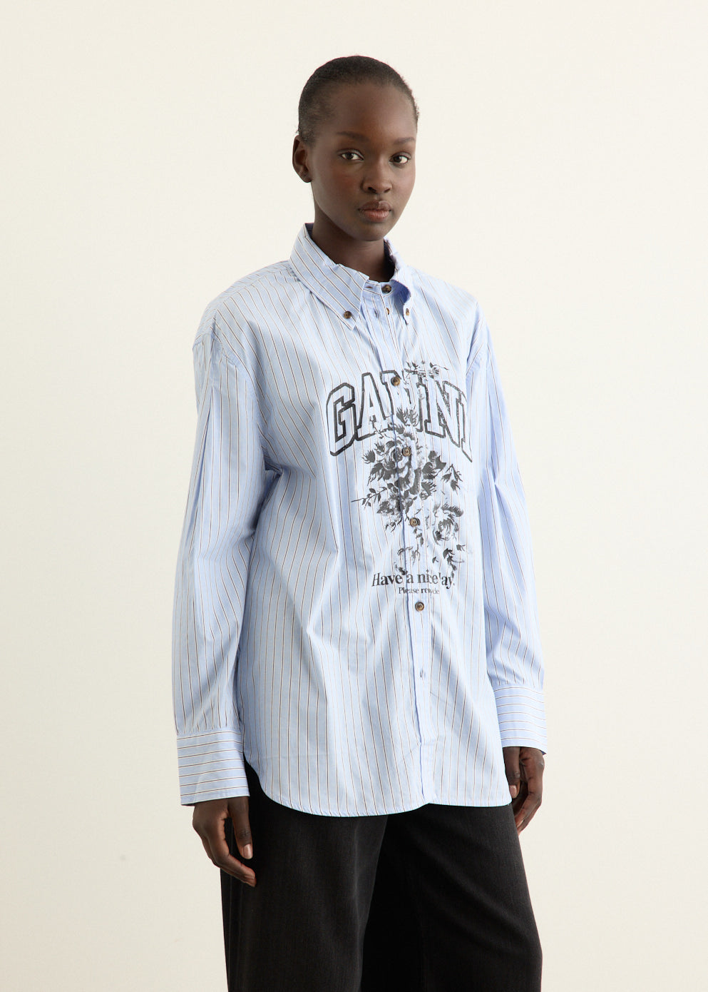 Stripe Cotton Oversized Shirt