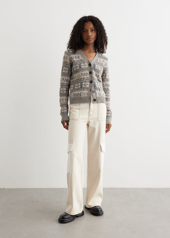Logo Wool Mix Cardigan
