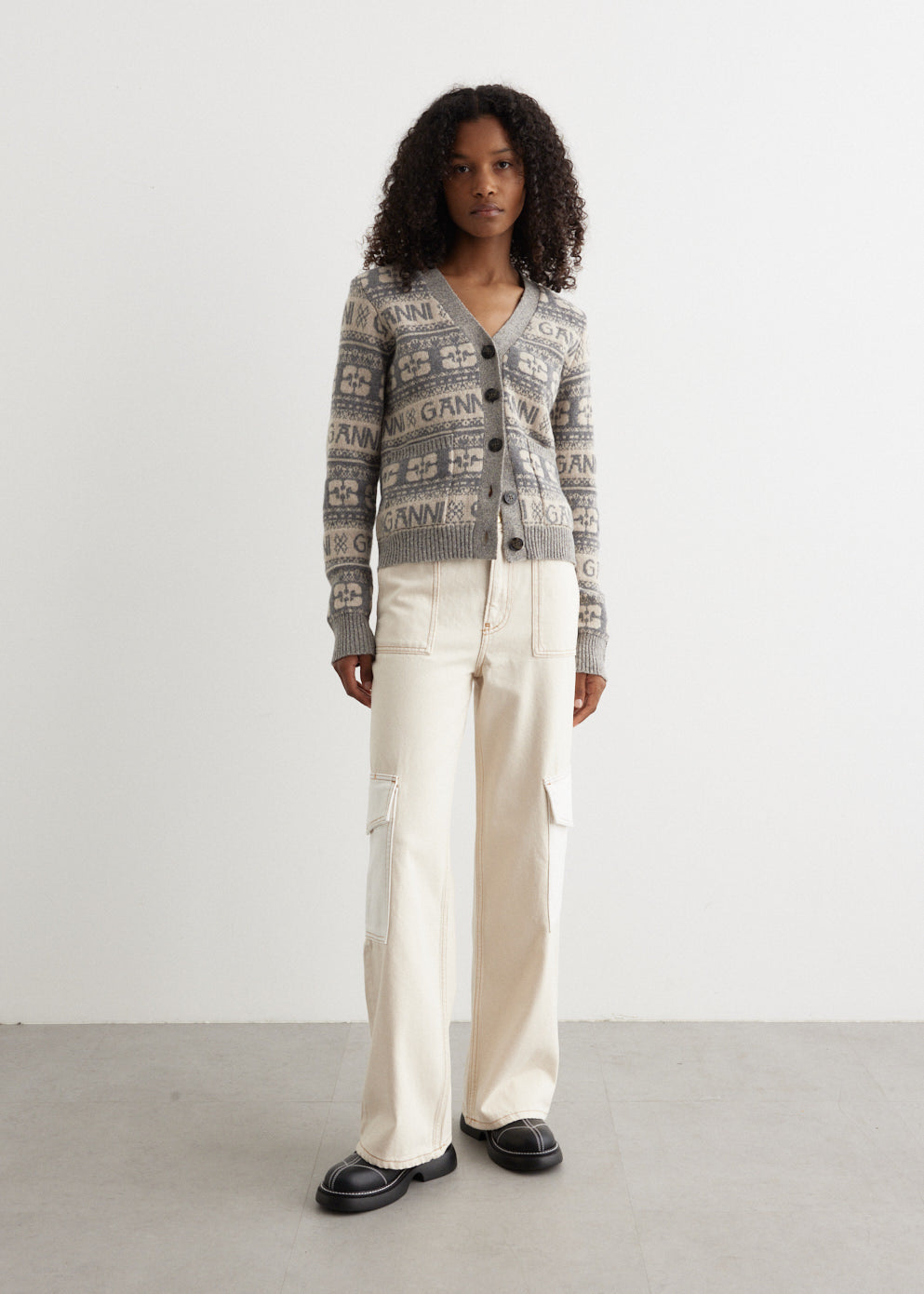 Logo Wool Mix Cardigan